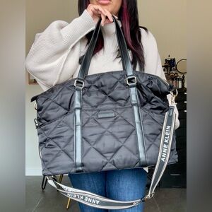 Anne Klein Black Quilted Tote